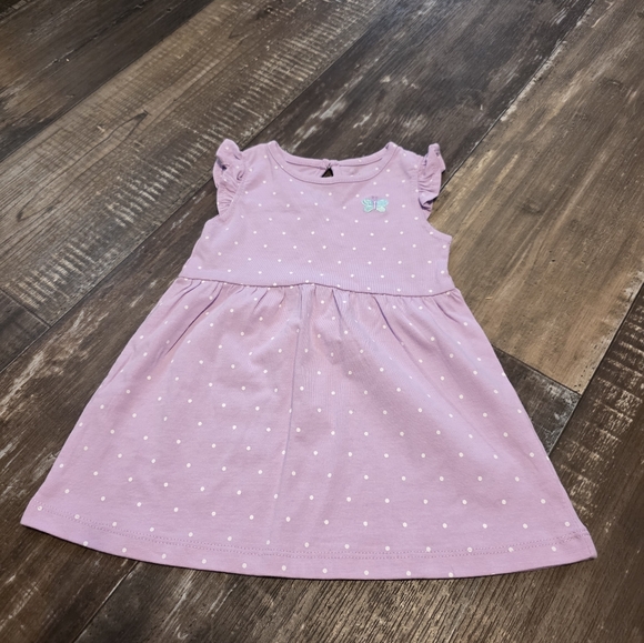 Little Me Pink Dress with White Polka Dots - Picture 1 of 7